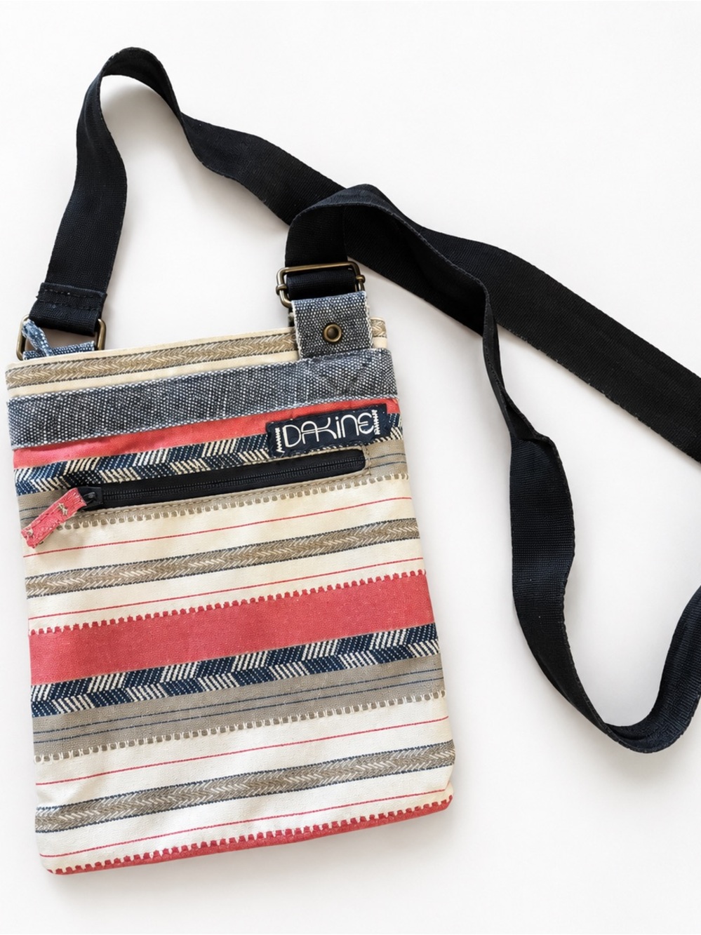 Dakine Striped Small Crossbody in Red, Navy, Cream & Black